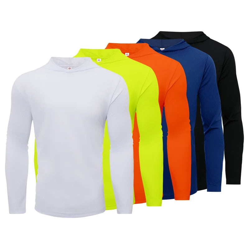 Men Hooded Long Sleeve T Shirt Breathable Running And Fitness