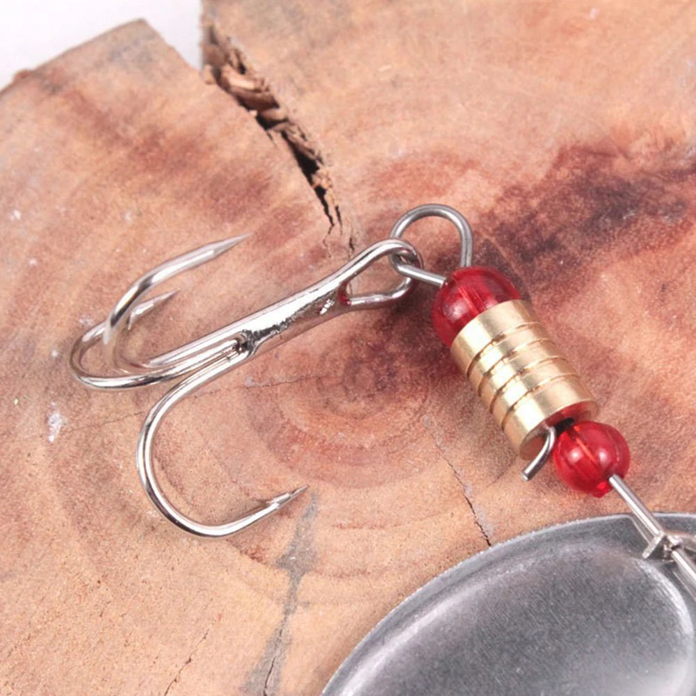 JOCESTYLE Metal Spoon Spinner Fishing Lure With Treble Hooks