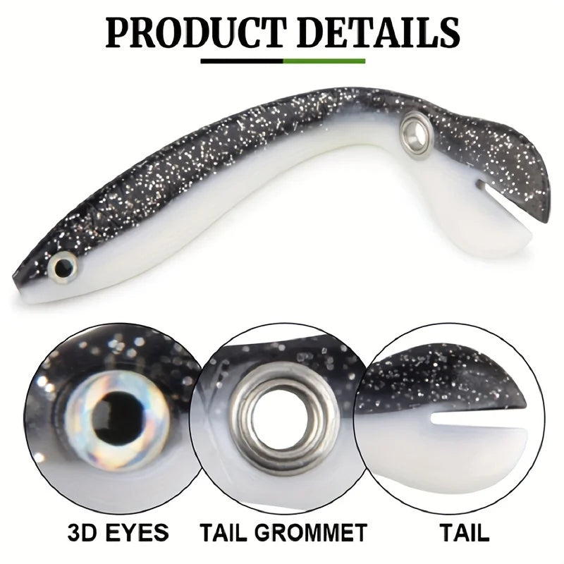 Five Piece Bionic Soft Bait Kit With Sliding Mechanism Lure