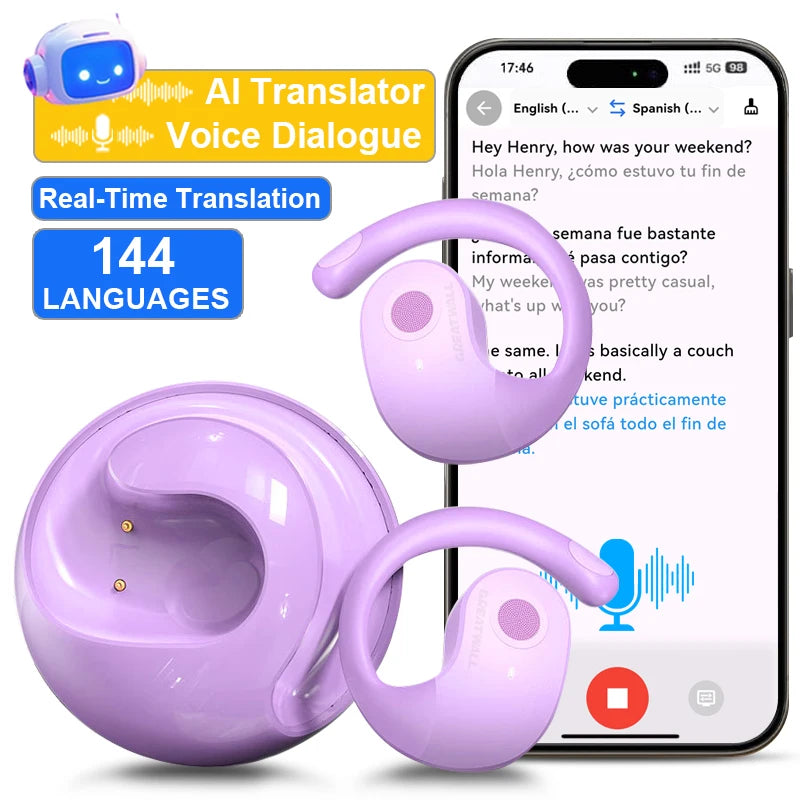GreatWall AI Real Time Translation Wireless Earphones
