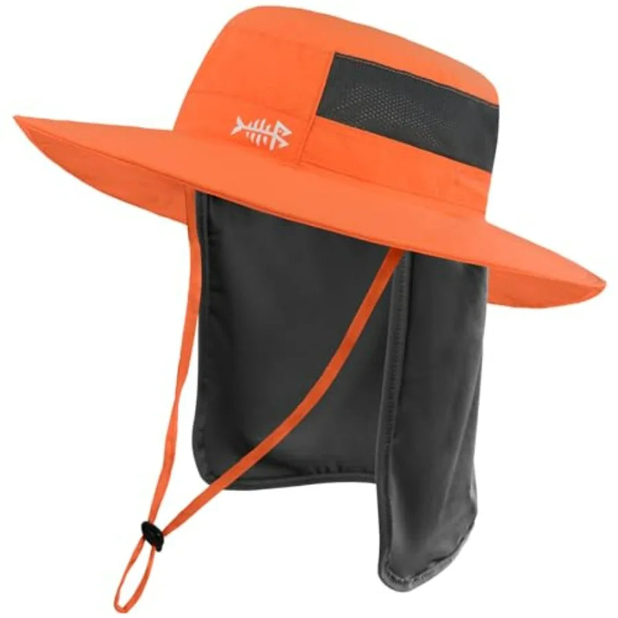 UPF 50 Plus Fishing Hat Water Resistant Detachable Neck Flap