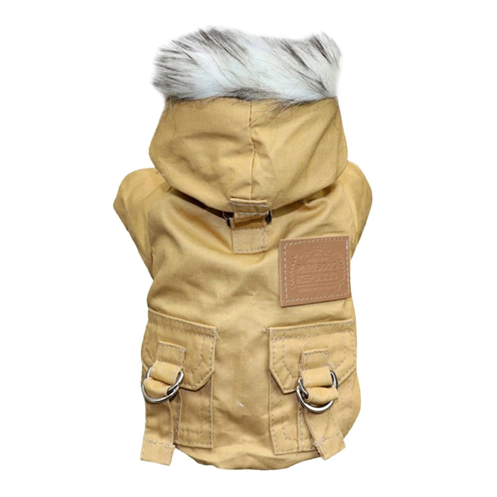 Pet Dog Jacket With Harness Winter Heavy Windproof Outdoor Coat