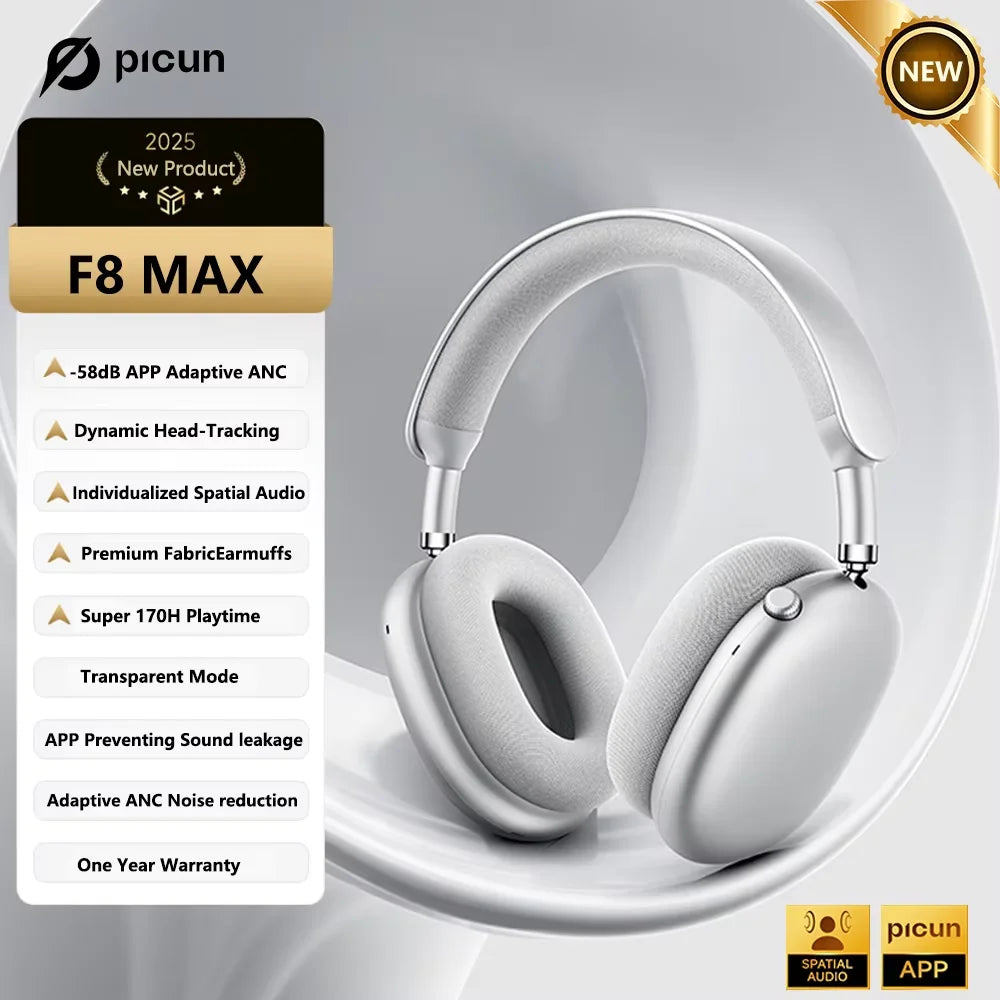 Picun F8 Pro ANC Wireless Headphones 3D Spatial Audio