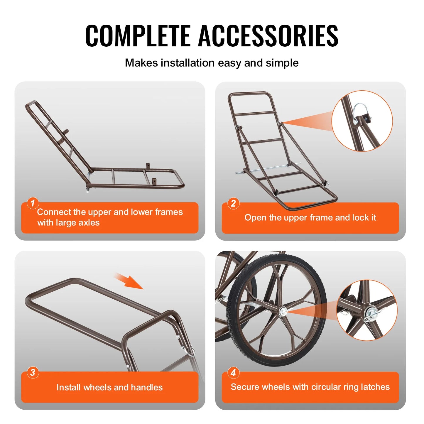 Deer Cart 500Lb Capacity Folding Game Hauler With Ergonomic Handle