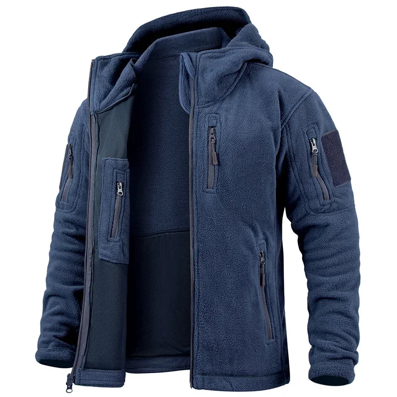 Fleece Warm Tactical Jacket For Outdoors With Multi Pocket Design