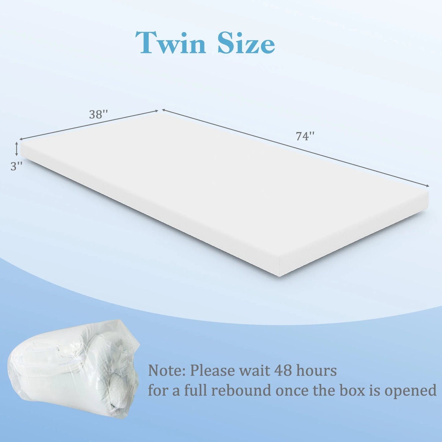 HOMASIS Gel Infused Memory Foam Mattress Topper With Removable Cover