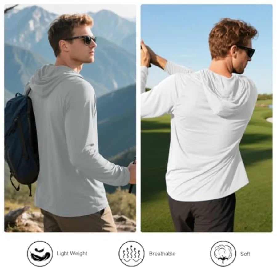 5 Pack Men's Fishing Shirts Long Sleeve UPF Hoodie
