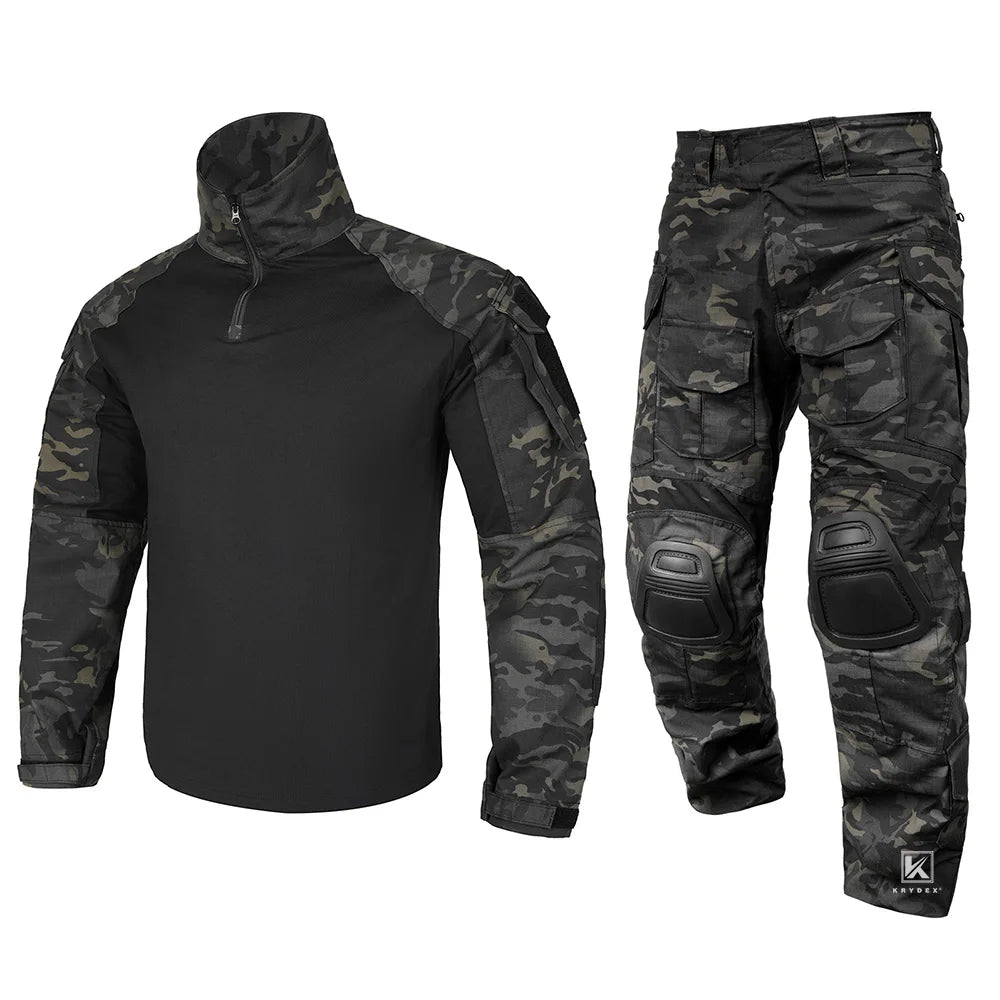 KRYDEX Tactical Camouflage Shirt And Pants Kit Combat Uniform Set