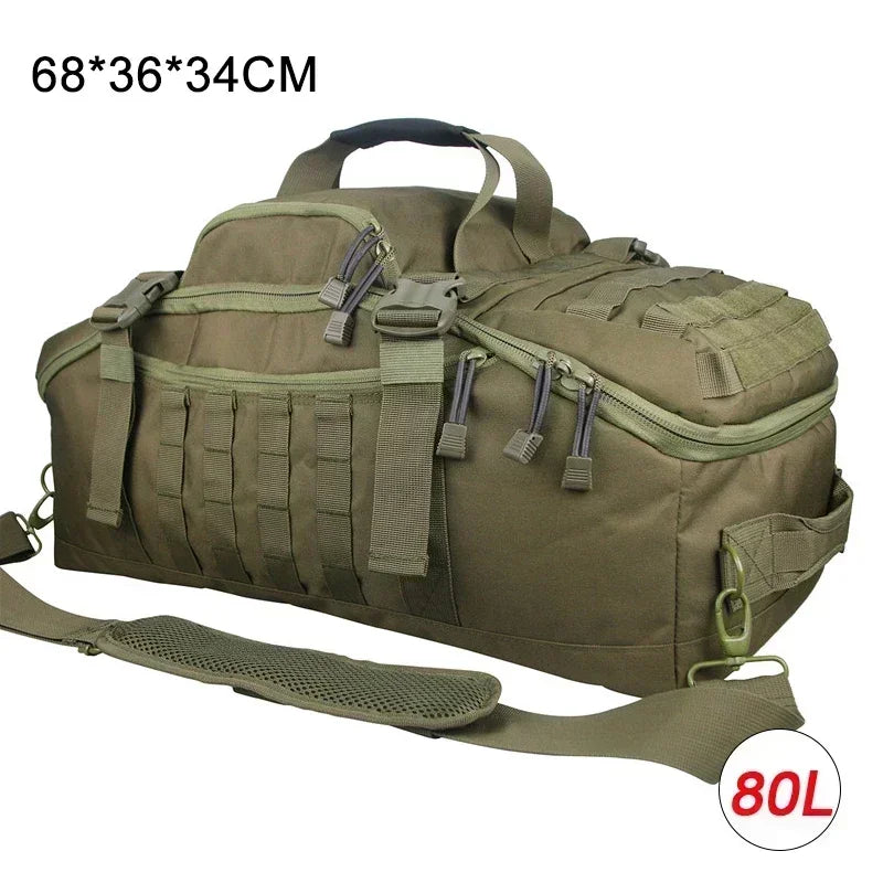 LQARMY Tactical Duffle Backpack MOLLE Camping Travel Bag Gym Fitness