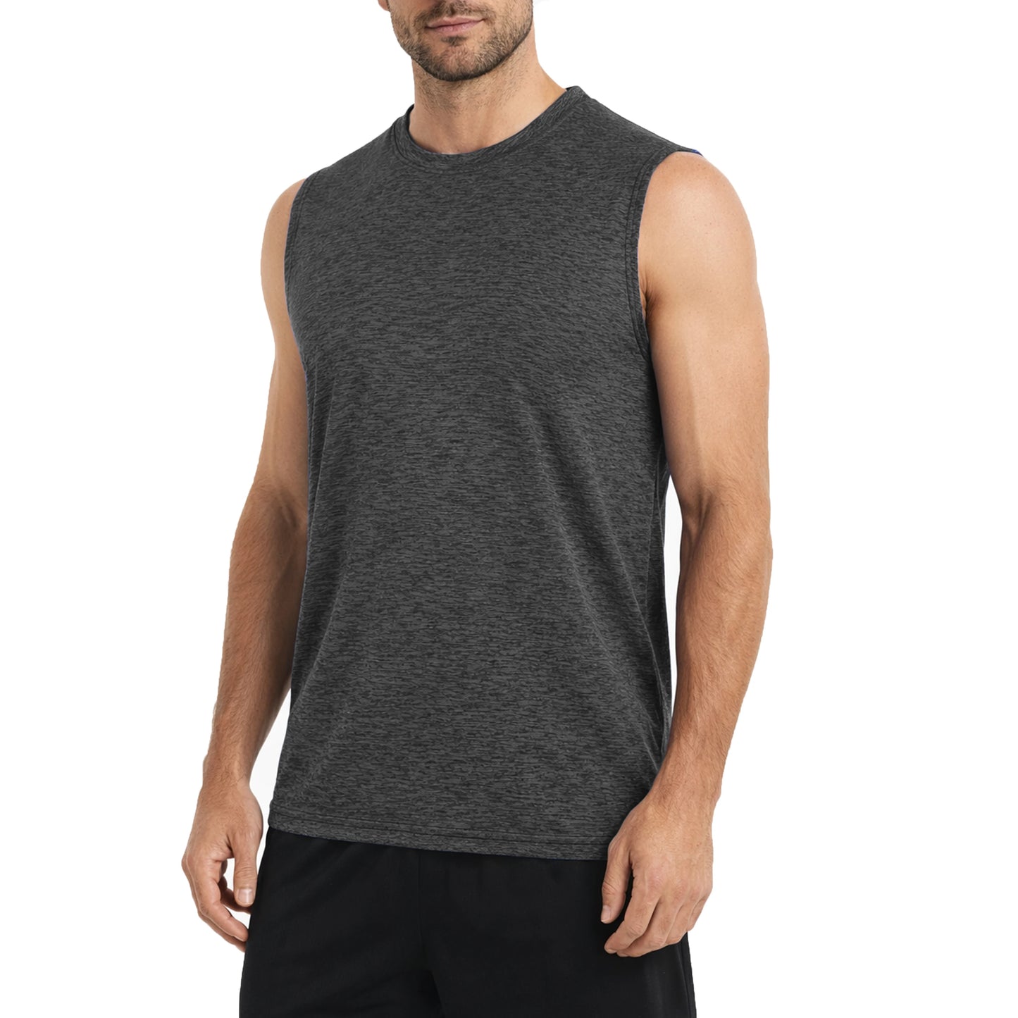 Men Moisture Wicking Sleeveless Athletic Tank Tee Polyester Performance