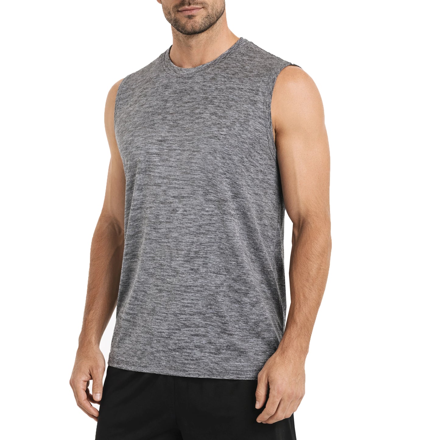 Men Moisture Wicking Sleeveless Athletic Tank Tee Polyester Performance