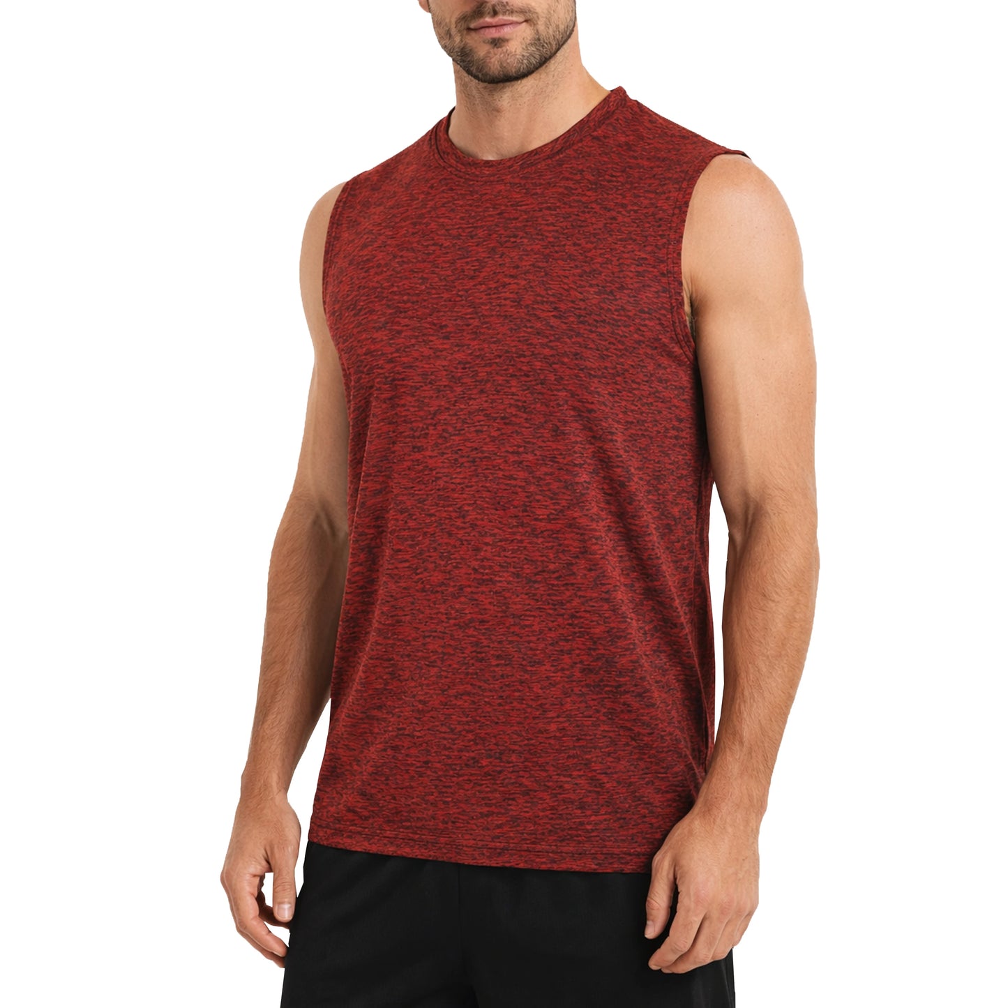 Men Moisture Wicking Sleeveless Athletic Tank Tee Polyester Performance