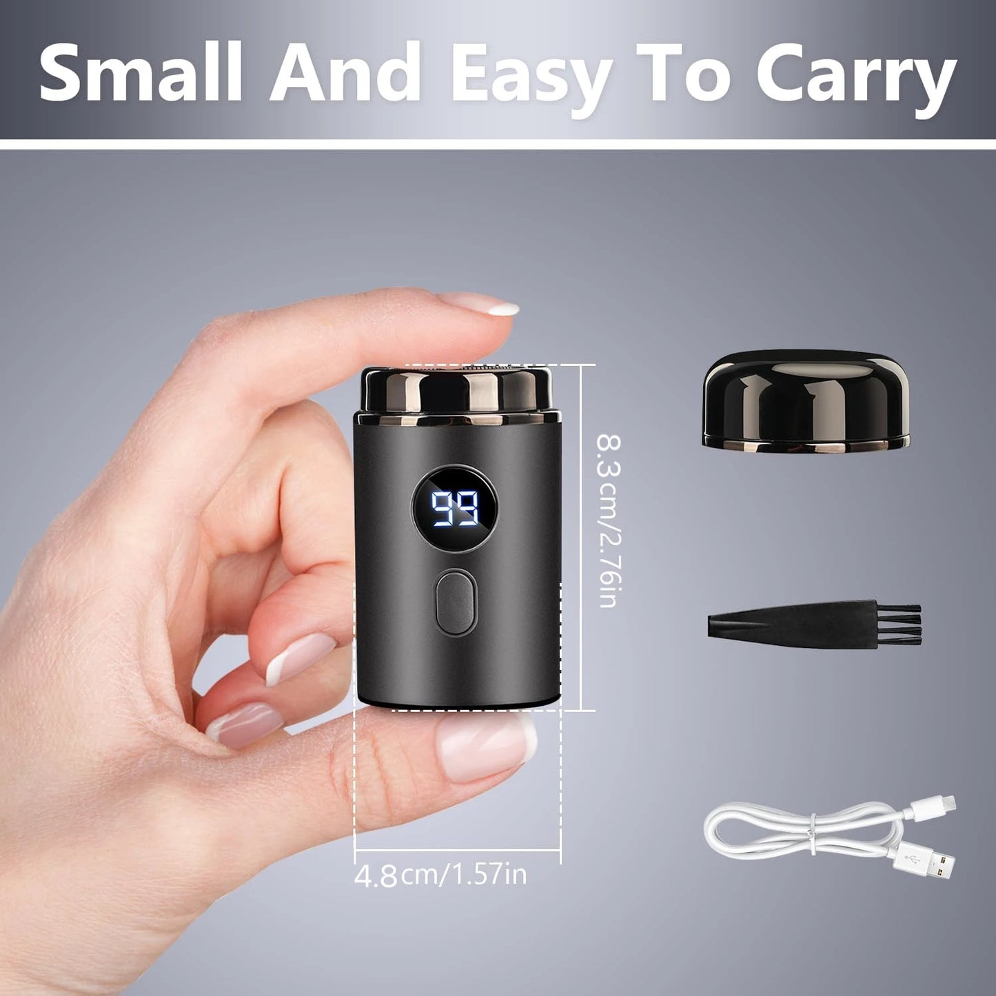 Mini Portable Electric Shaver for Men With LED Power Display