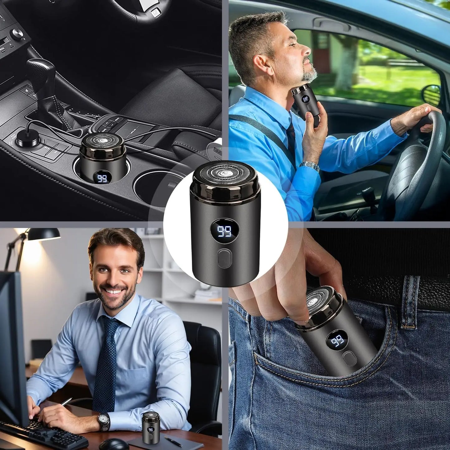 Mini Portable Electric Shaver for Men With LED Power Display