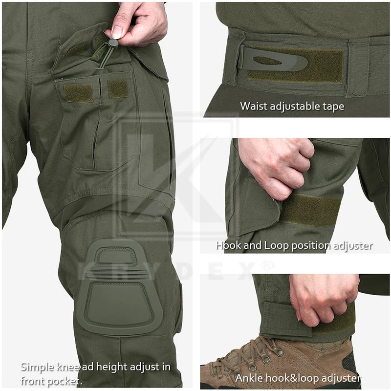 KRYDEX Tactical Combat Pants With Knee Pads For Hunting Men