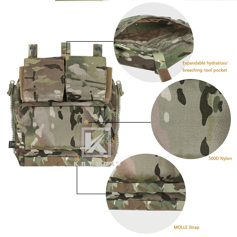 KRYDEX Zip On Tactical Panel Backpack JPC2.0 Vest Airsoft Gear