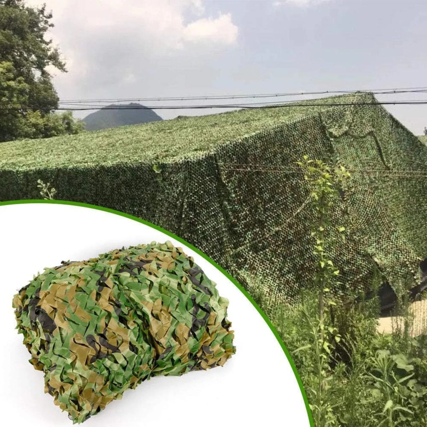 NONECN Jungle Camouflage Netting With Double Layer Hemming Waterproof Oxford
