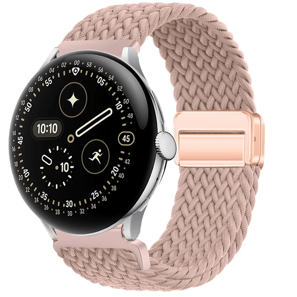 Magnetic Elastic Braided Nylon Strap For Google Pixel Watch