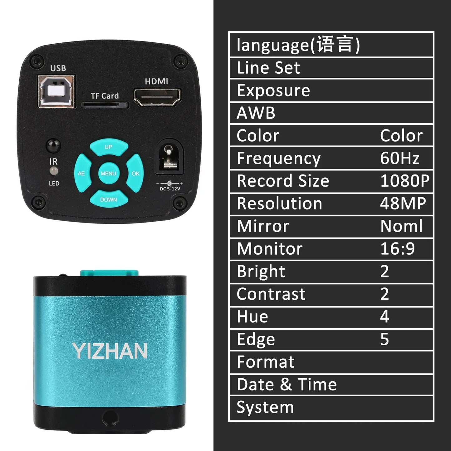 YIZHAN Soldering Microscope With 4K HDMI USB Camera 150x Magnification