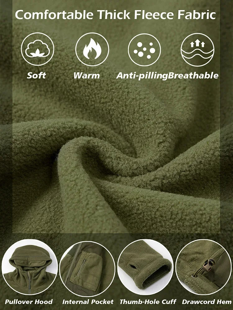 Fleece Warm Tactical Jacket For Outdoors With Multi Pocket Design