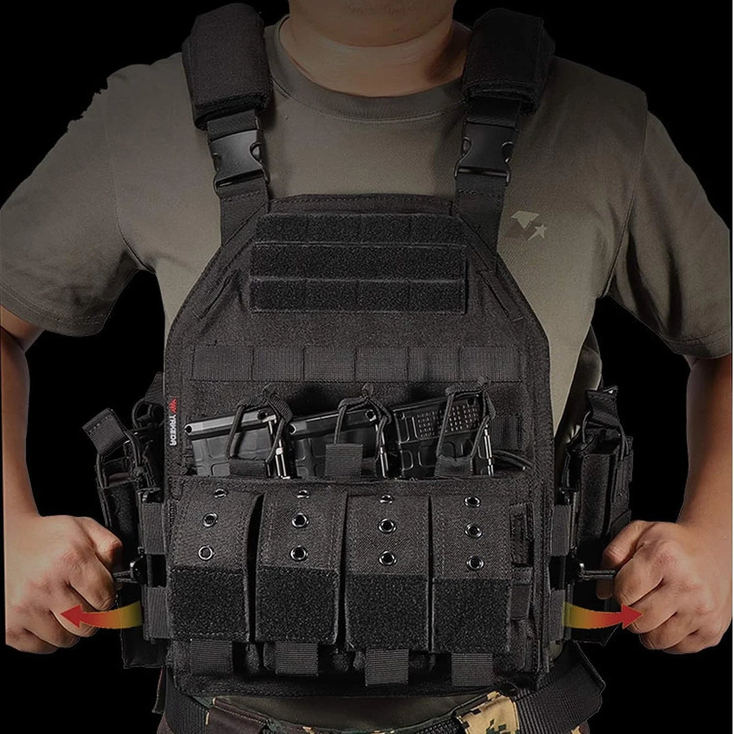 600D Nylon Quick Release Tactical Vest With Magazine Pouches Airsoft