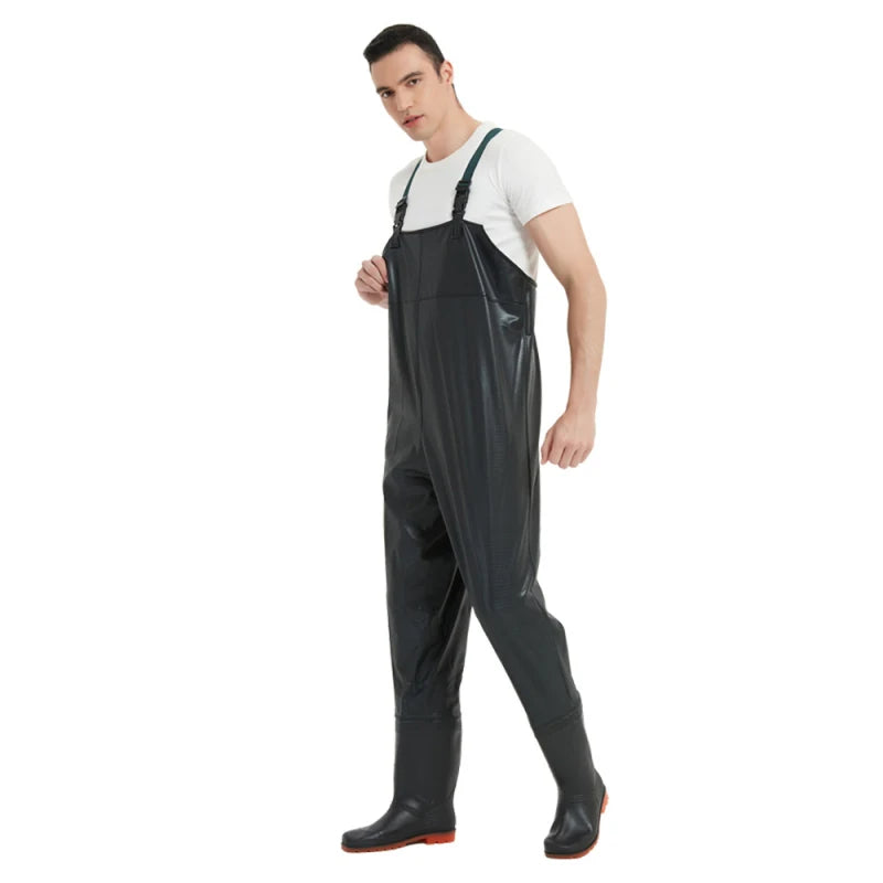 PVC Fishing Waders Waterproof Anti Slip Chest Wader With Boots For Men And Women