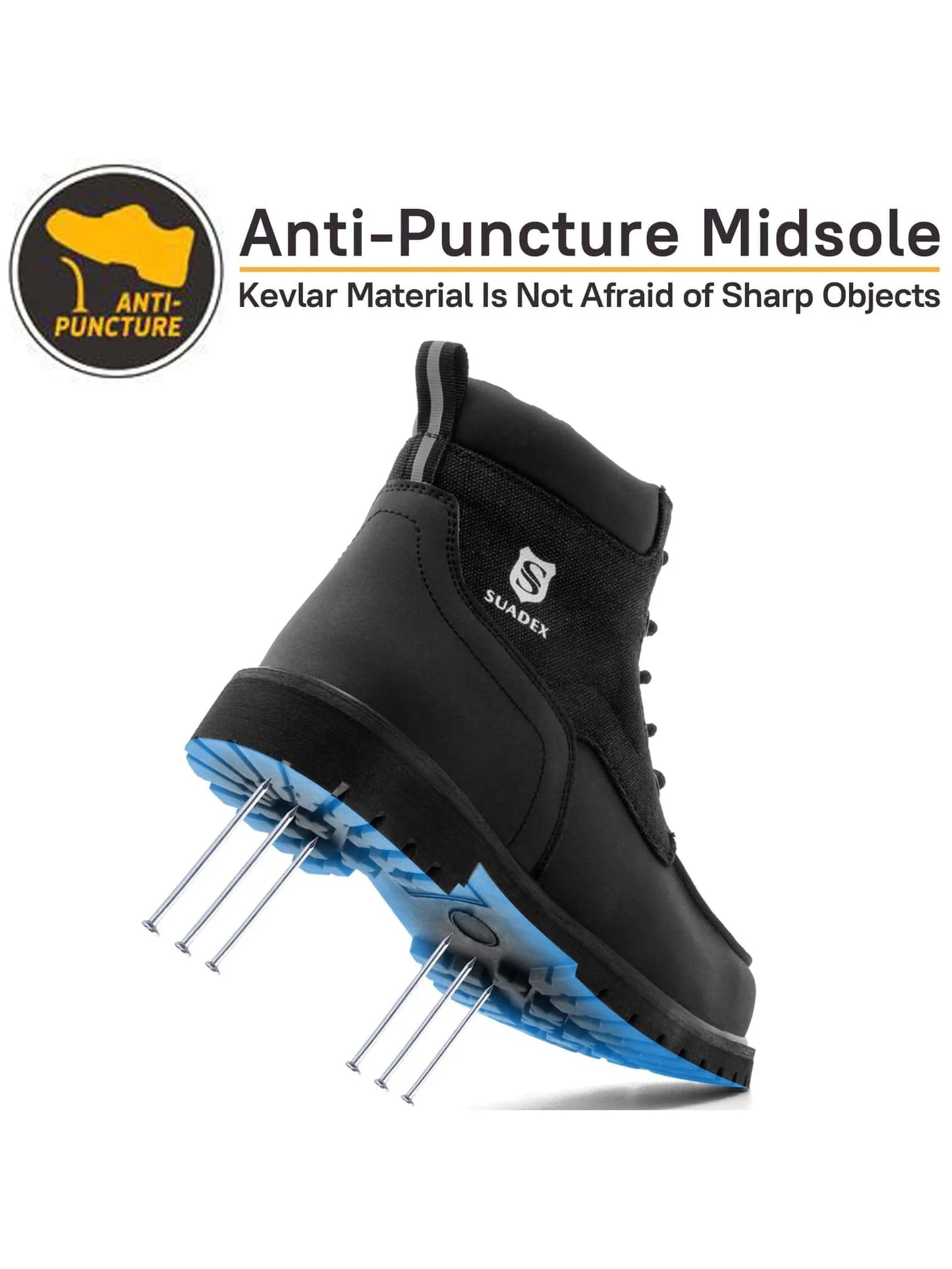 SUADEX Steel Toe Boots Waterproof Work Safety Shoes