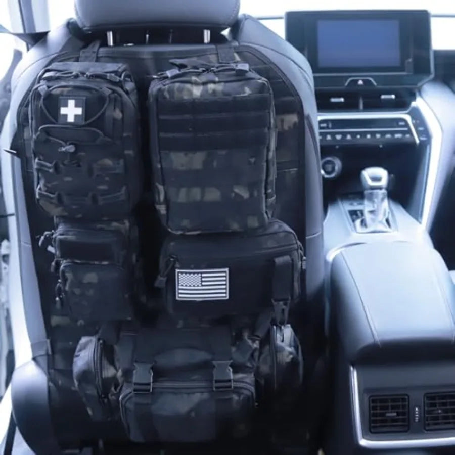 Universal Tactical Car Seat Back Organizer Bag MOLLE Panel Vehicle Organizer