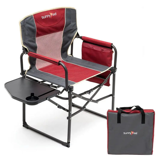 Camping Directors Chair Heavy Duty Portable Folding Chair With Side Table Pocket