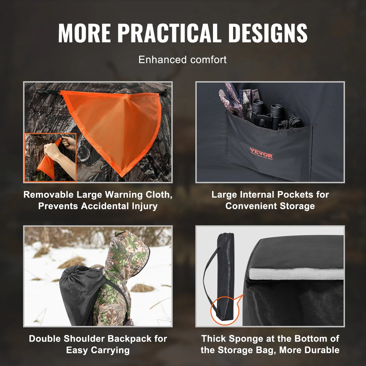 SucceBuy 270 Degree See Through Ground Hunting Blind For 2-3 People