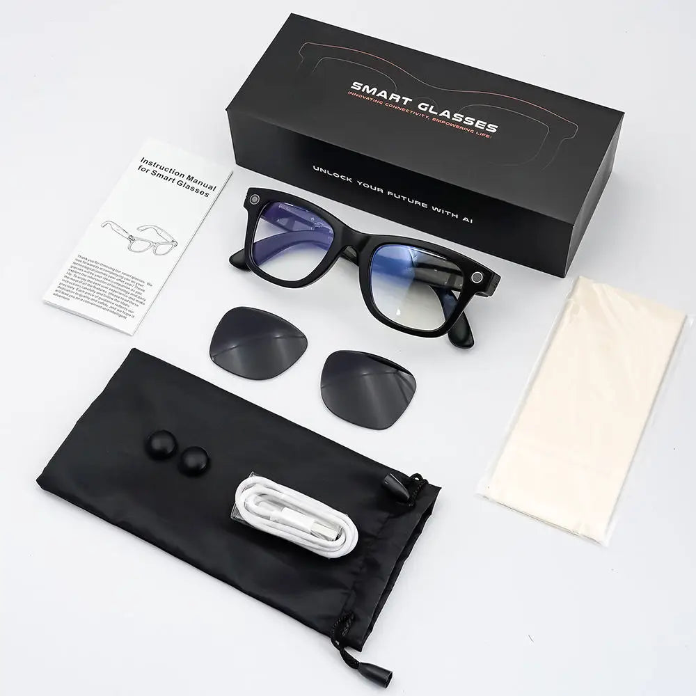 Smart Glasses With Dual Lenses 8MP 1080p Video AI Translation