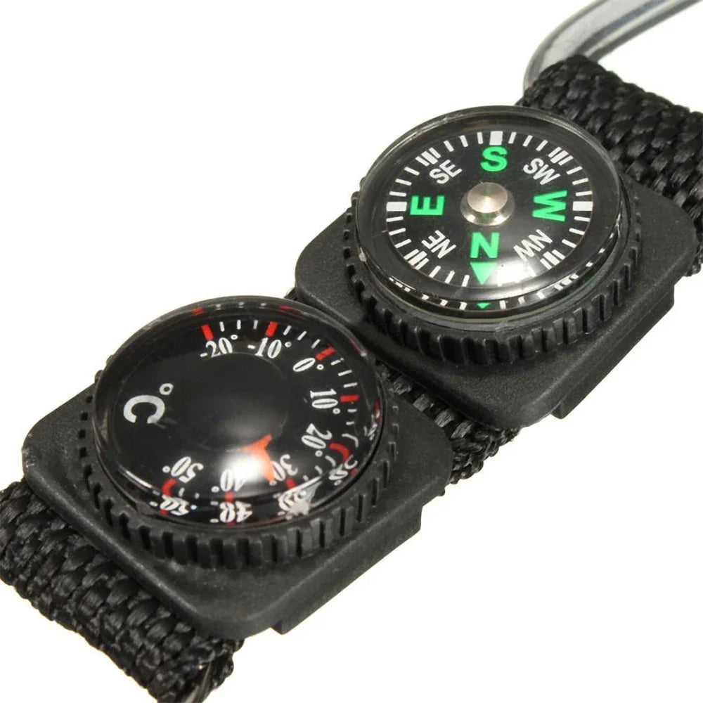 Universal Multifunction 3 In 1 Carabiner Keychain With Compass Thermometer