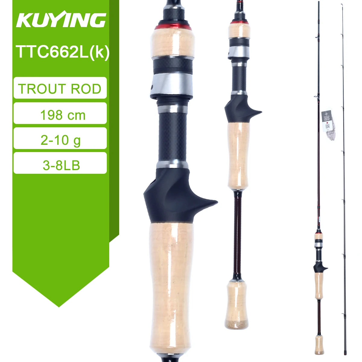 Kuying Teton Spinning Casting Rod Carbon Lure Baitcaster