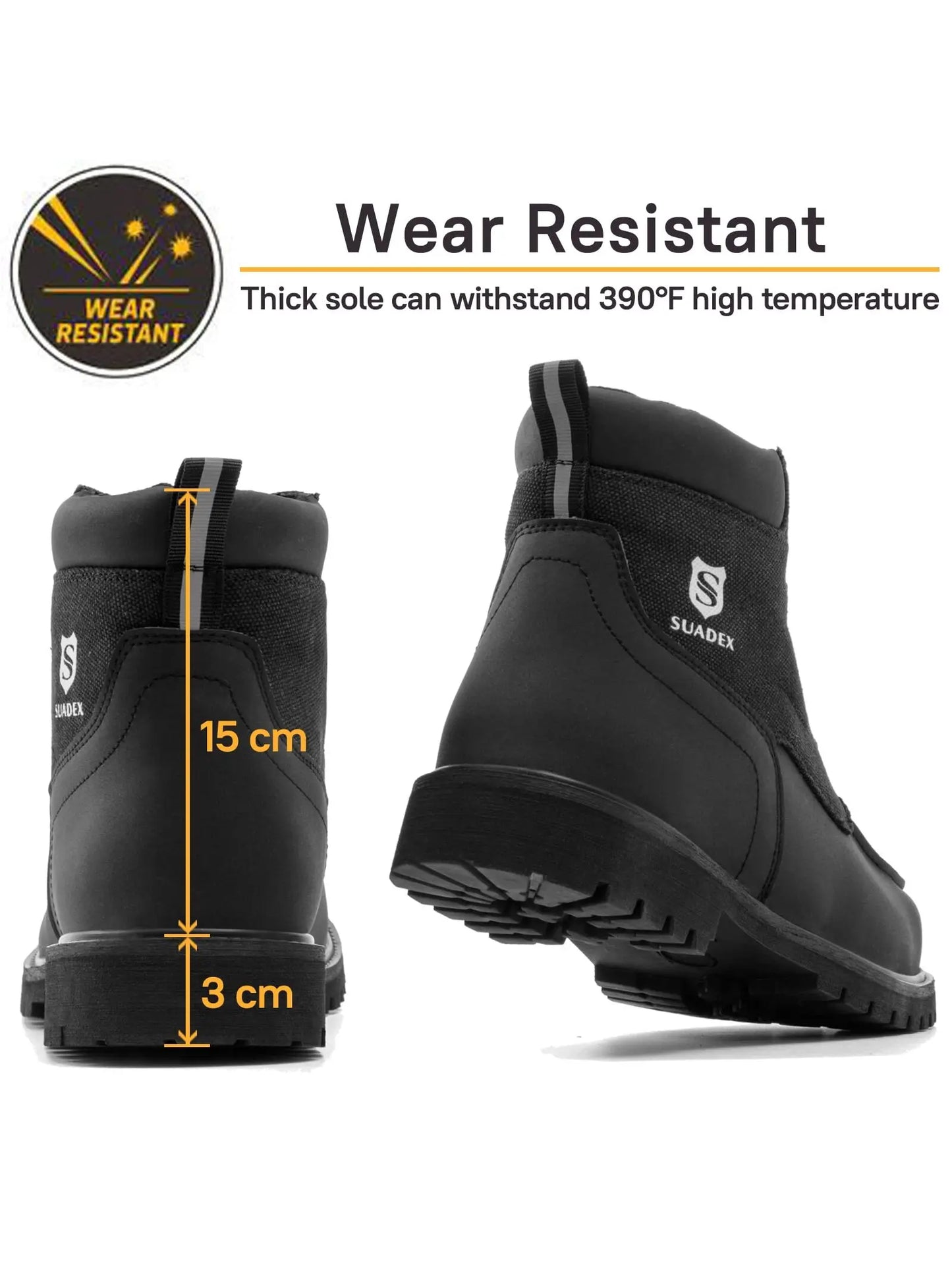 SUADEX Steel Toe Boots Waterproof Work Safety Shoes