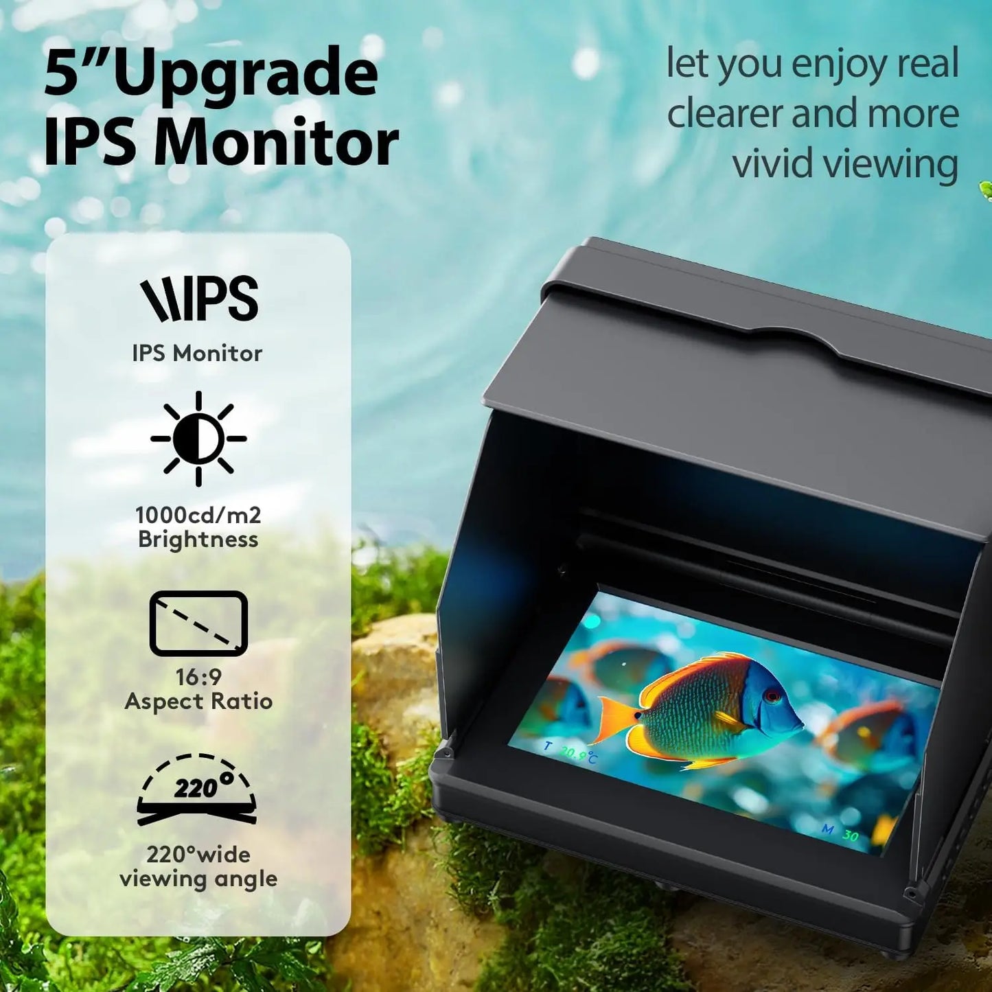 Underwater Fishing Camera With 5 Inch LCD And 10000mAh Battery