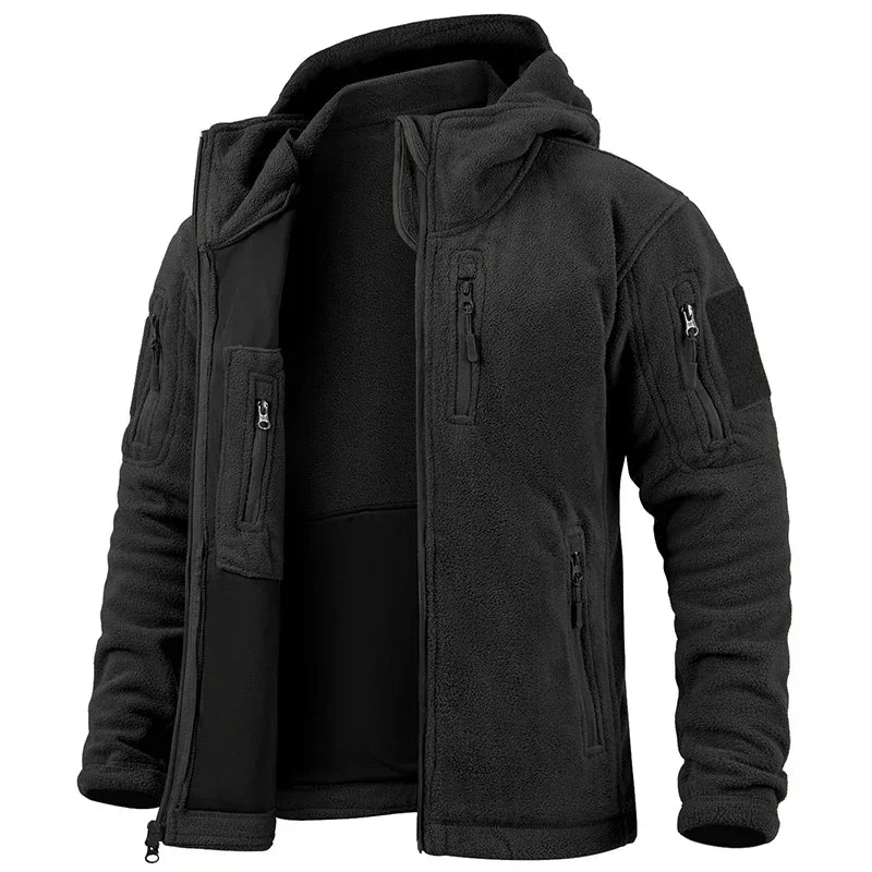 Fleece Warm Tactical Jacket For Outdoors With Multi Pocket Design