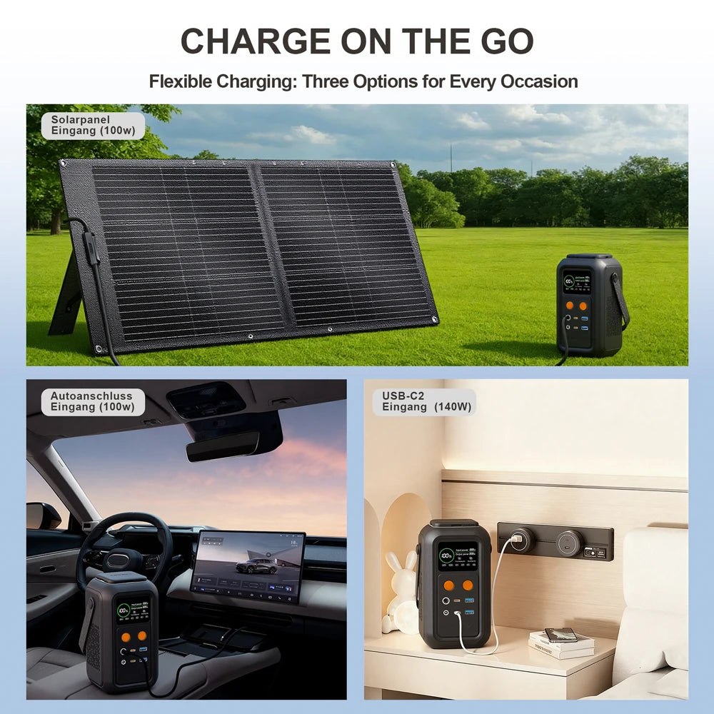 CTOLITY 200W LiFePO4 Power Station 192Wh 60000mAh USB TypeC