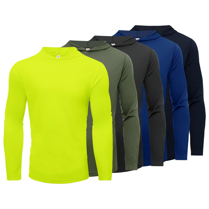 Men Hooded Long Sleeve T Shirt Breathable Running And Fitness