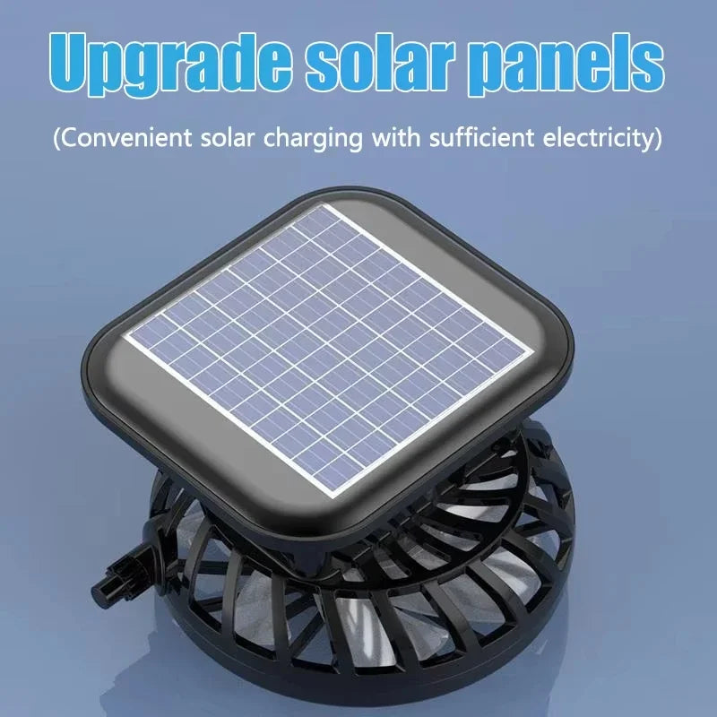 NONECN Wide Brim Solar Dual Fan Hat Outdoor Sun Protection