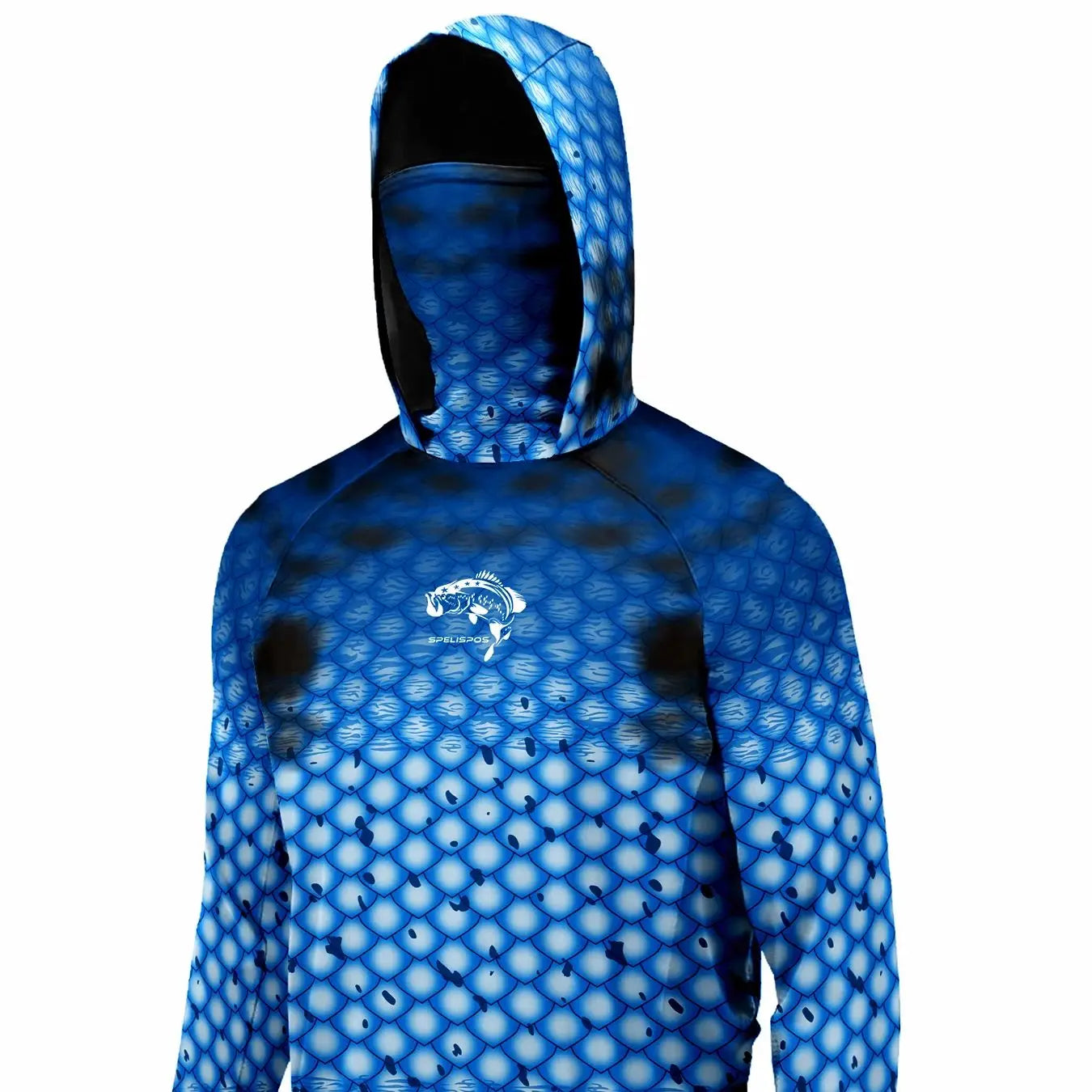 Men's UV UPF 50 Fishing Hoodie Shirt With Mask Lightweight