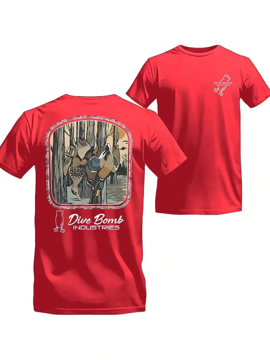Duck Hunting Scene T Shirt Vintage Timber Design Outdoorsmen Waterfowl