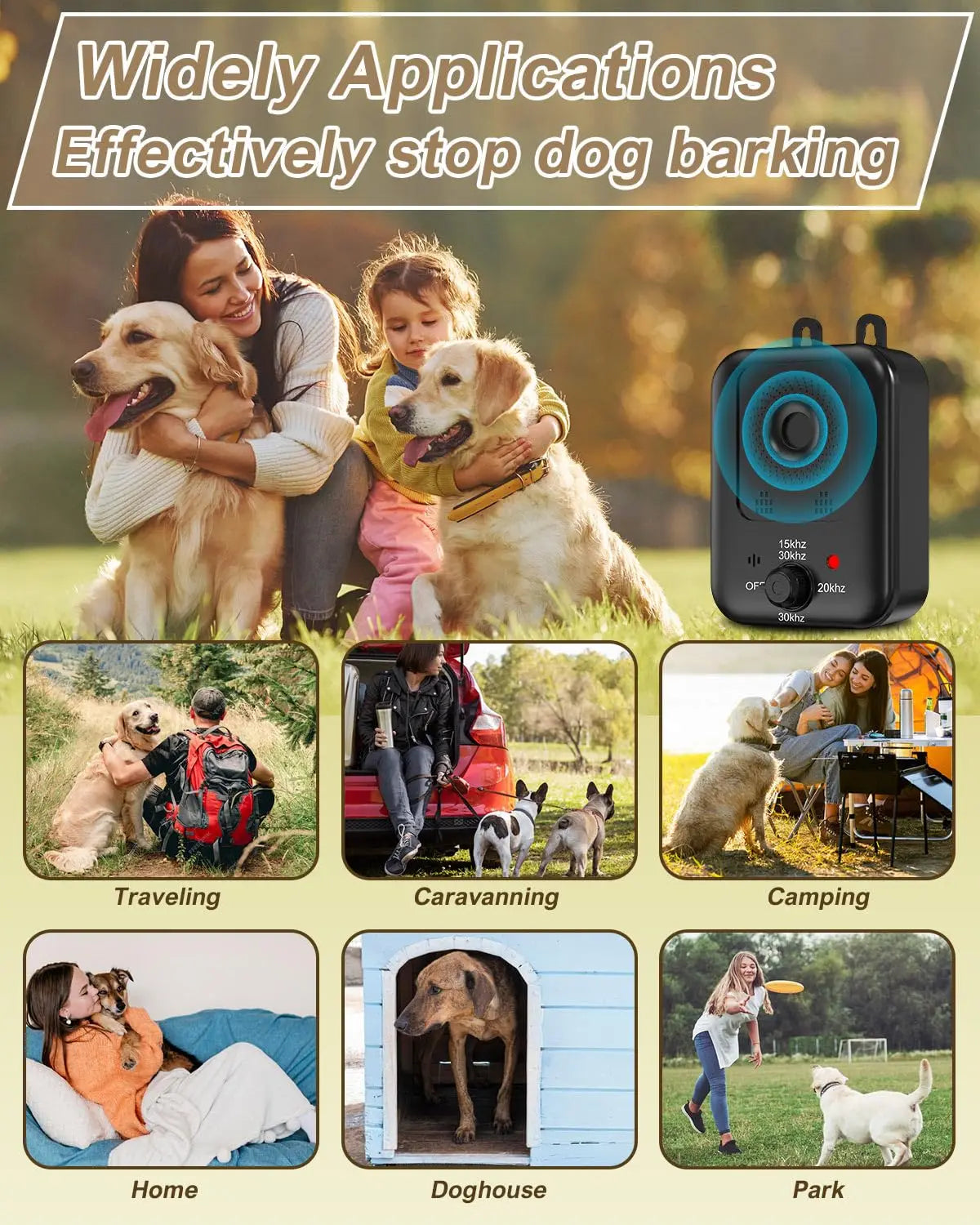Petedu Rechargeable Ultrasonic Bark Deterrent For Indoor And Outdoor Dogs