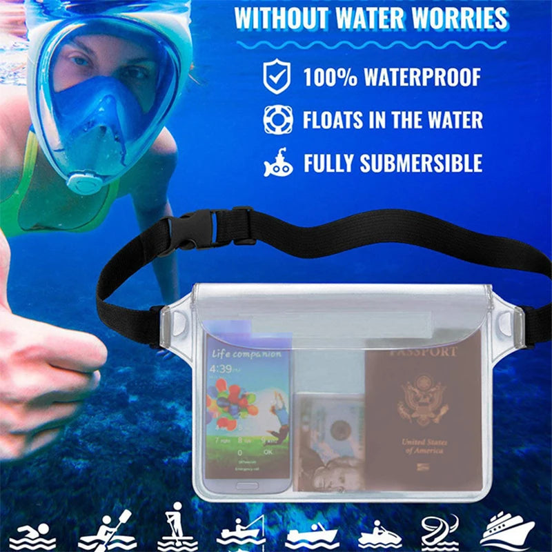 Waterproof Phone Pouch Dry Bag Waist Pack For Beach Kayaking