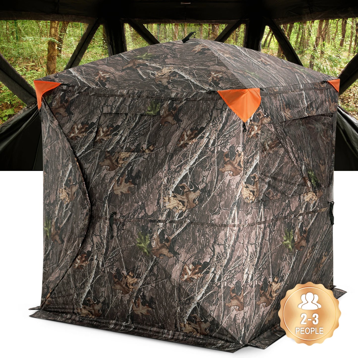 SucceBuy 270 Degree See Through Ground Hunting Blind For 2-3 People