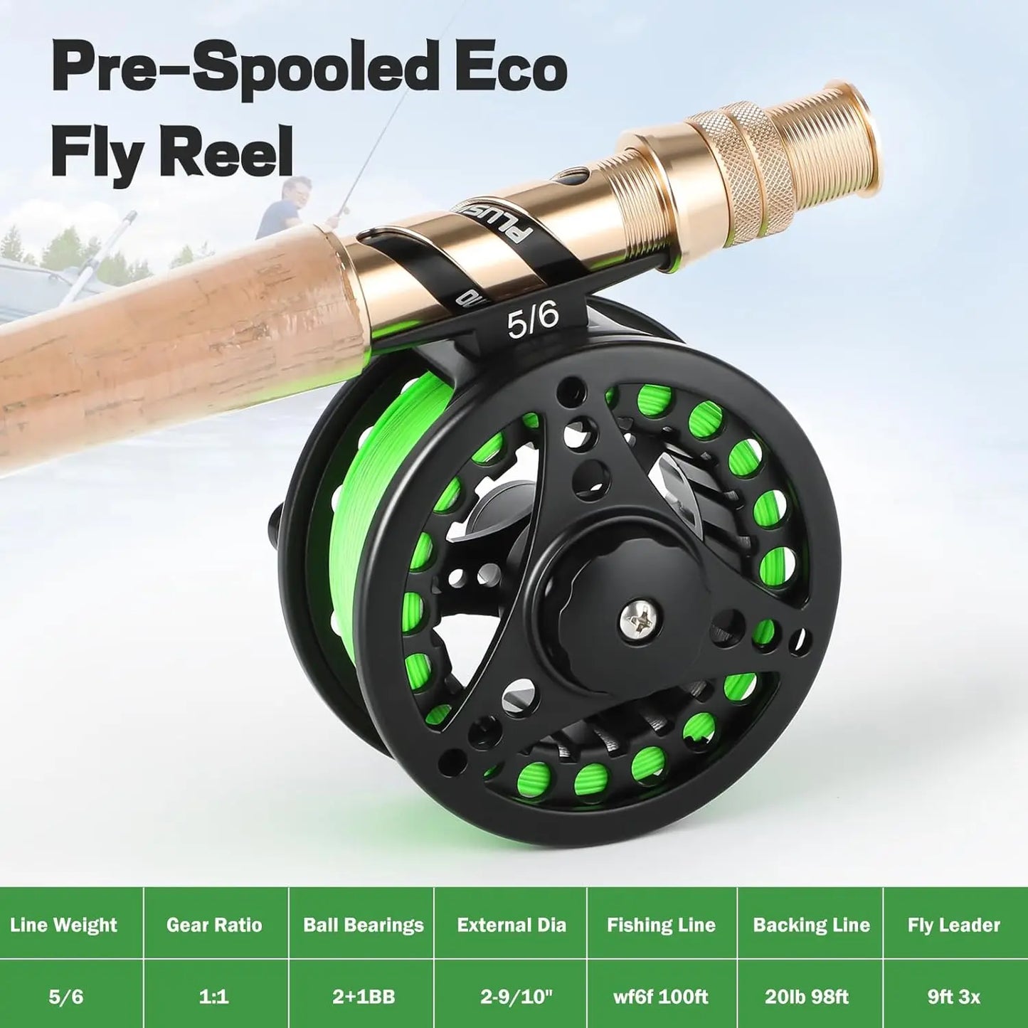 Graphite Fly Fishing Rod And Reel Combo Starter Kit