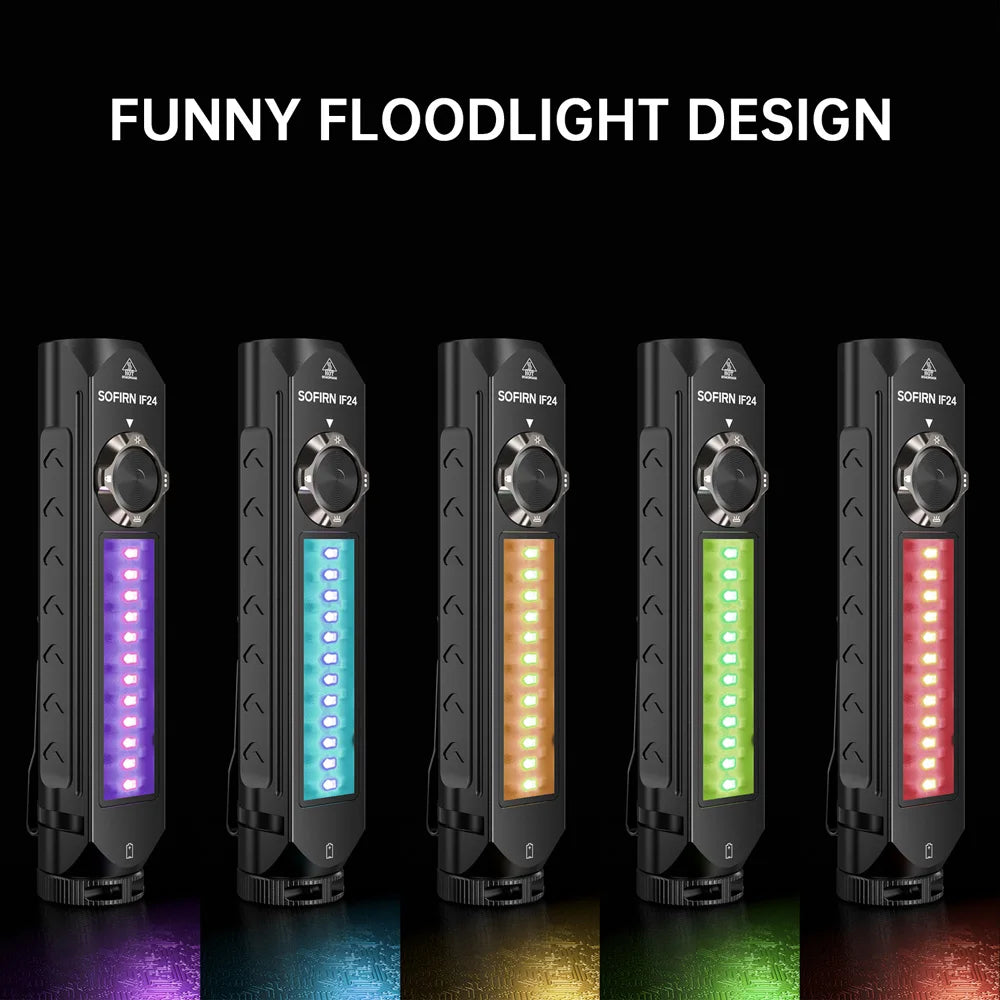 Sofirn IF24 RGB LED Flashlight 2000lm USB C Rechargeable Torch