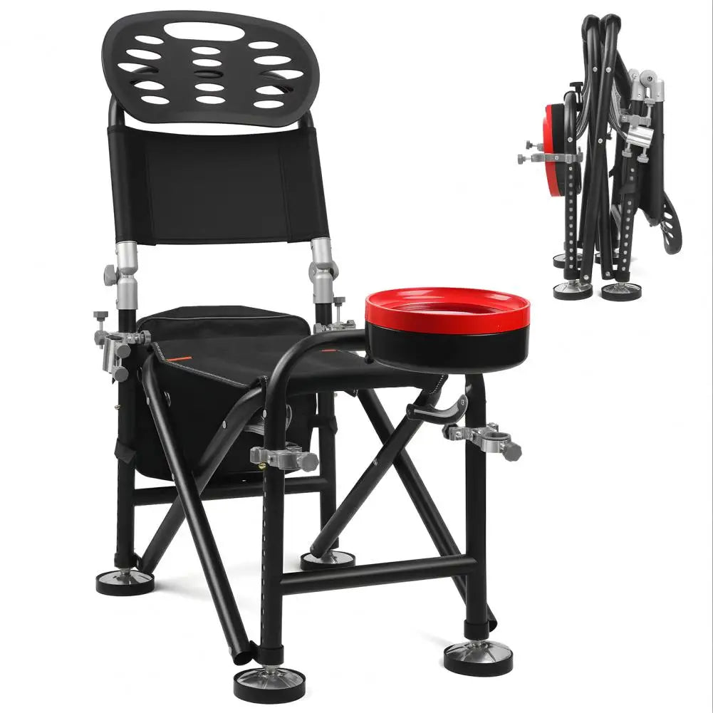 Height Adjustable 13 Gear Fishing Chair With Rod Holder