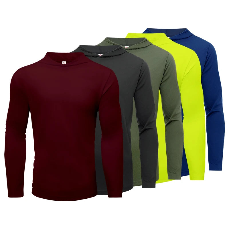 Men Hooded Long Sleeve T Shirt Breathable Running And Fitness