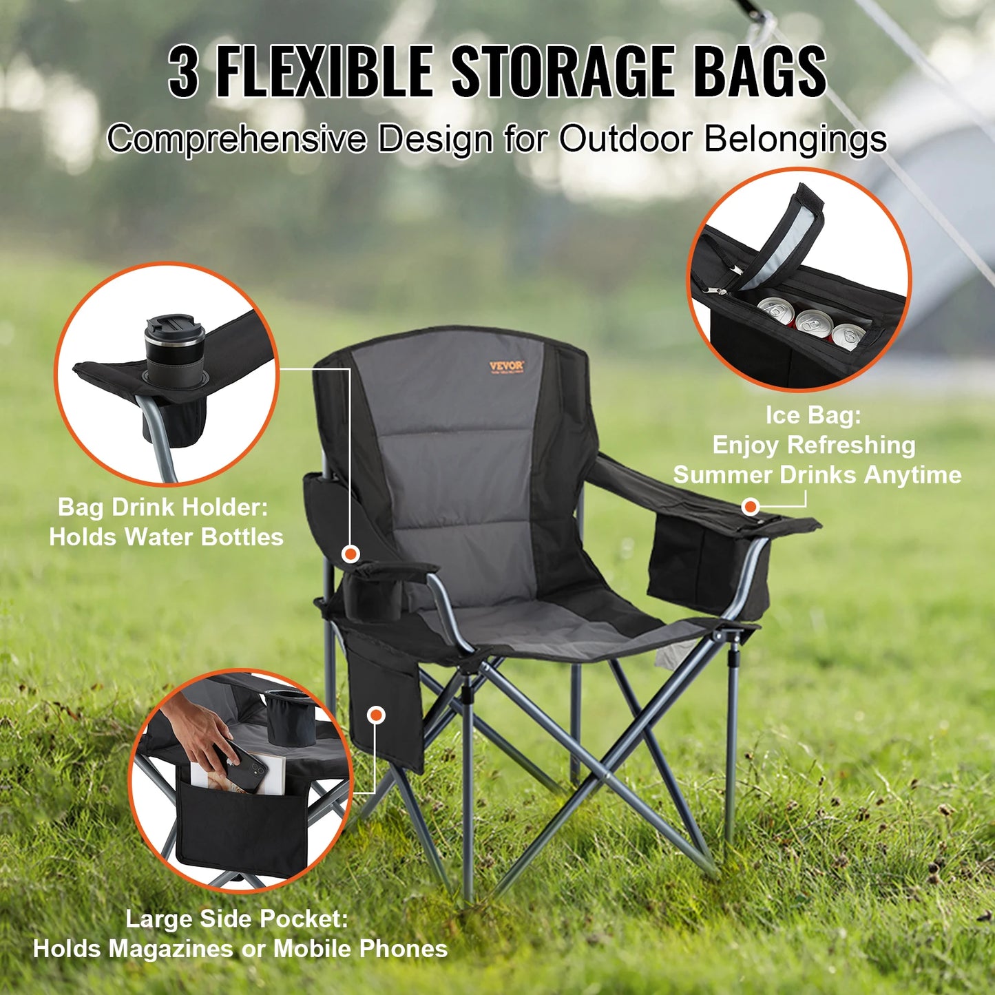 SucceBuy Outdoor Camping Chair Ultralight Folding Beach Seat