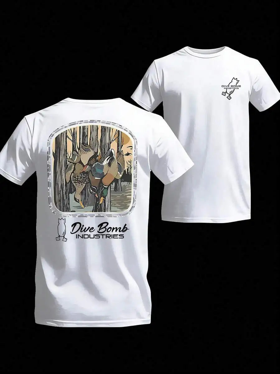 Duck Hunting Scene T Shirt Vintage Timber Design Outdoorsmen Waterfowl